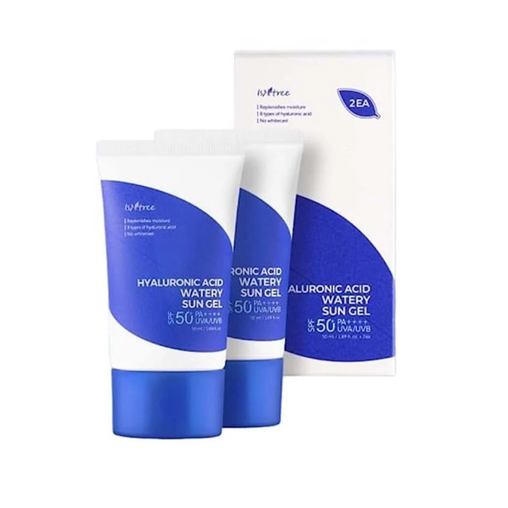 Isntree Hyaluronic Acid Watery Sun Gel SPF50+ PA++++ 100 ml × 2 – Gel sunscreen duo