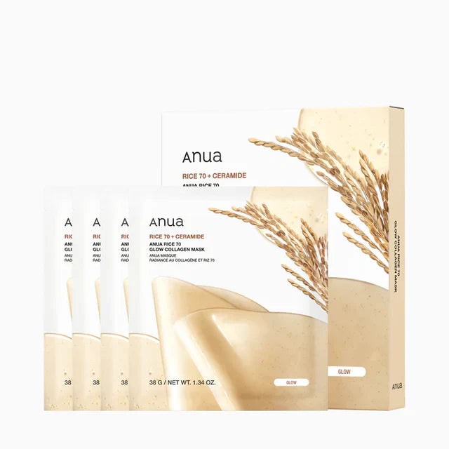 Textura Anua Rice 70 Glow Collagen Mask 38g – Mascarilla Iluminadora de Colágeno Rice 70