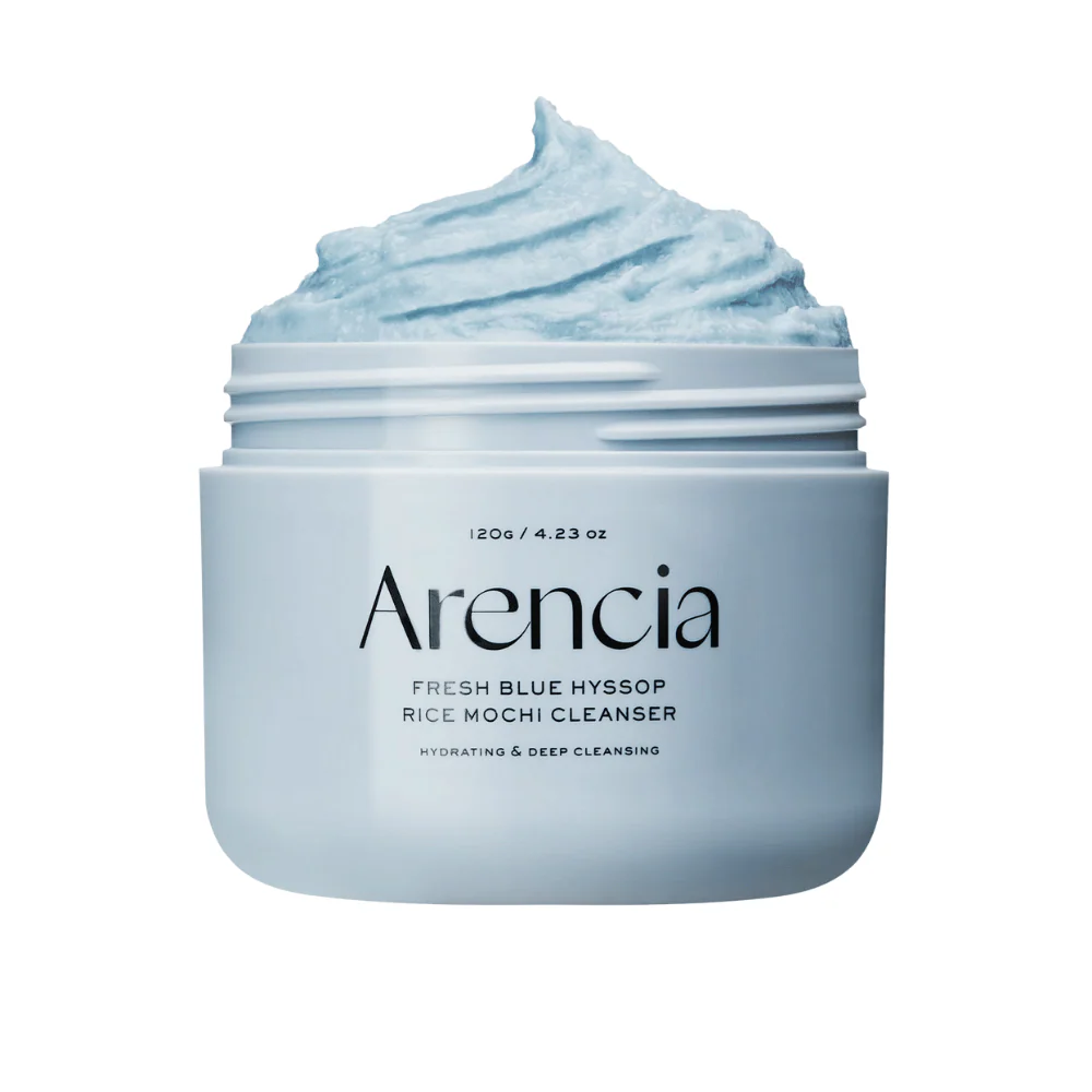 Arencia - Fresh Blue Hyssop Rice Mochi Cleanser – Pasta limpiadora hidratante con hisopo azul, arroz y arcilla bentonita - 120 g