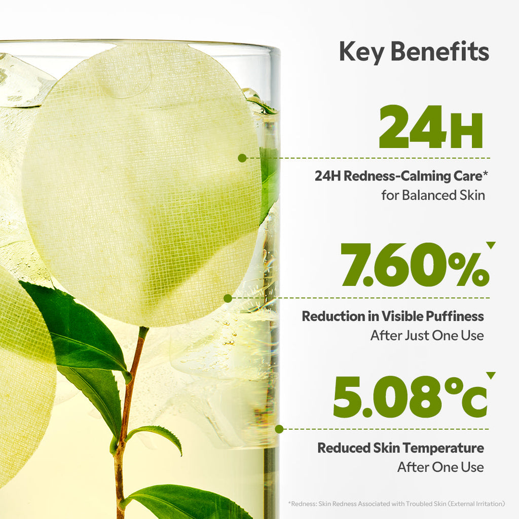 TIRTIR Matcha Tea Pads - Clinical Results Redness Relief