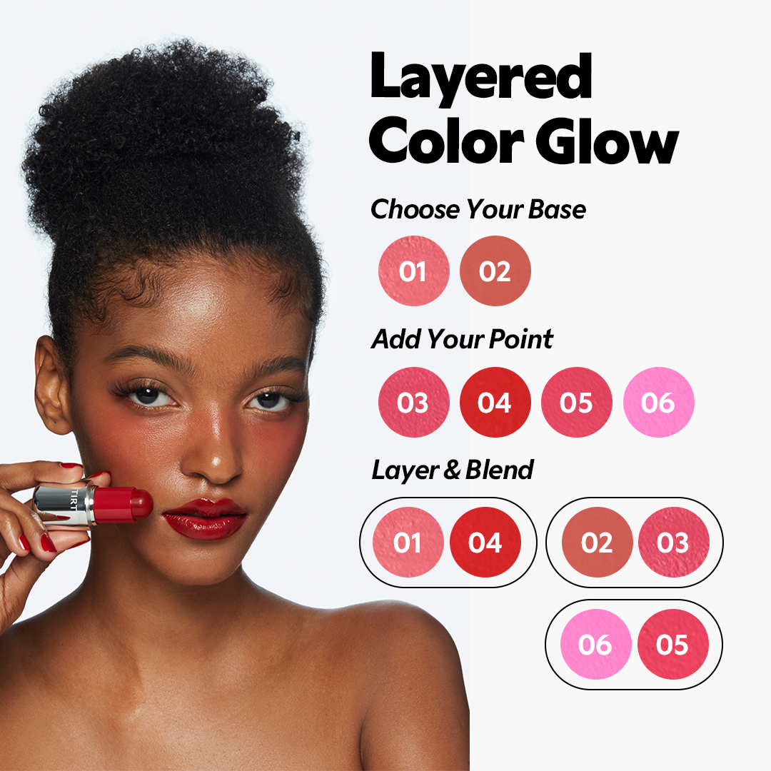 TIRTIR Mood Glider Lip And Blush Stick - Model Wearing All Shades