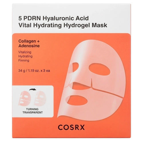 COSRX - 5 PDRN Hyaluronic Acid Vital Hydrating Hydrogel Mask - 34gx3pcs