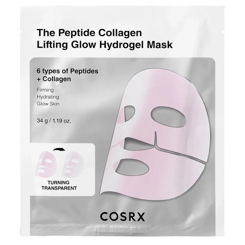 COSRX - Peptide Collagen Glow Hydrogel Mask - Hydrogel Mask with Peptides and Collagen - 34g