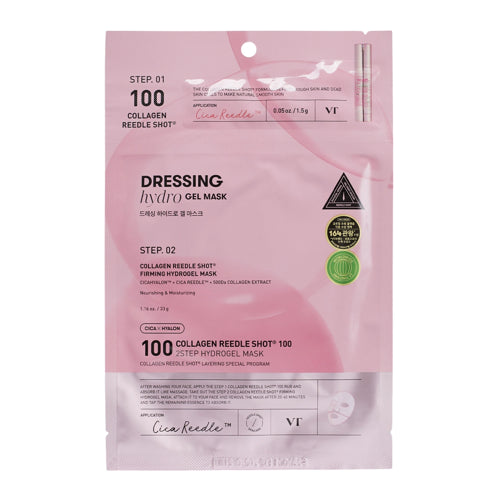 VT Cosmetics - Collagen Reedle Shot 100 2Step Mask - Firming Hydrogel Face Mask - 1.5g + 33g
